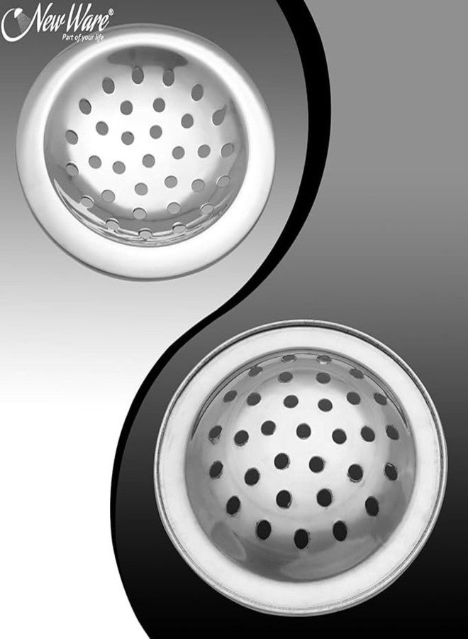 New Ware® CP Stainless Steel Round Curved Edge Floor Drain Jali for Home & Bathroom | Drain Stopper Filter Multi Hole Design Floor Trap Jali for Outdoor & Indoor Floor Mount Water Drain (4 Inch) - Image 2